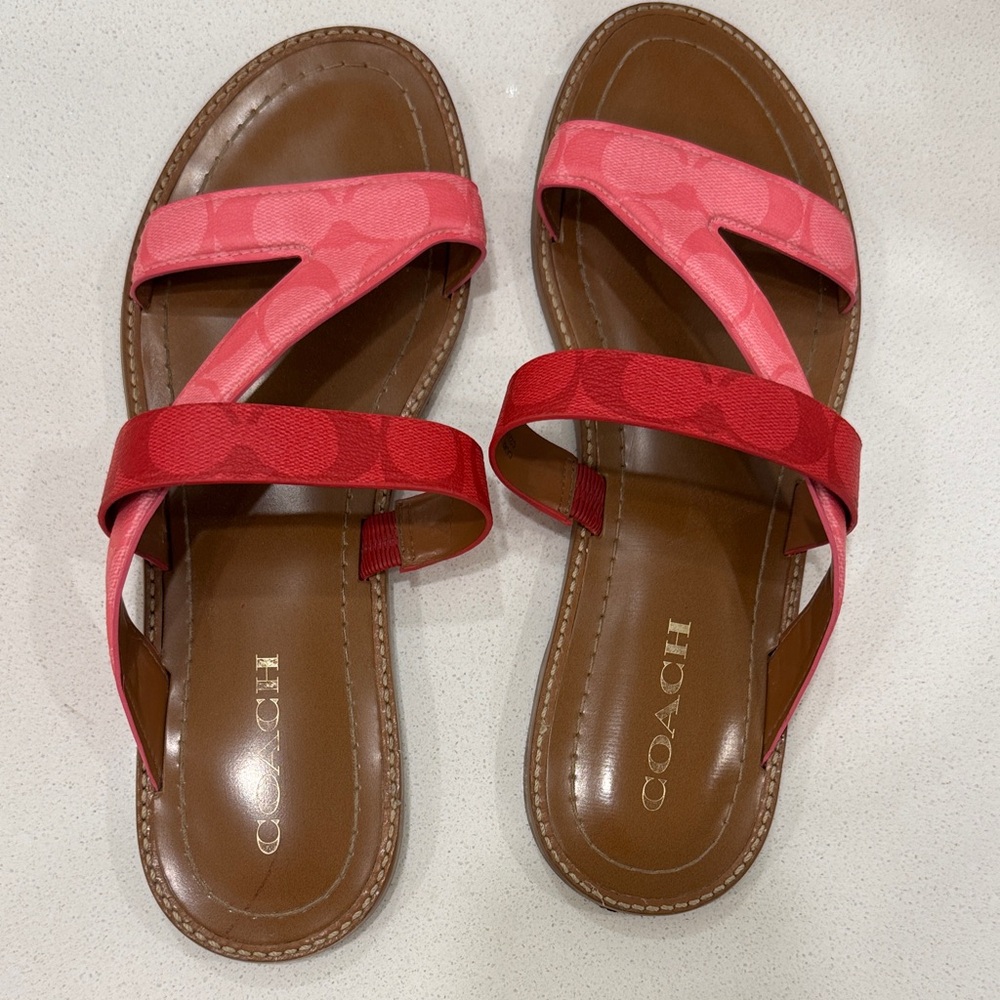 Coach Women's Sandals in Red and Pink